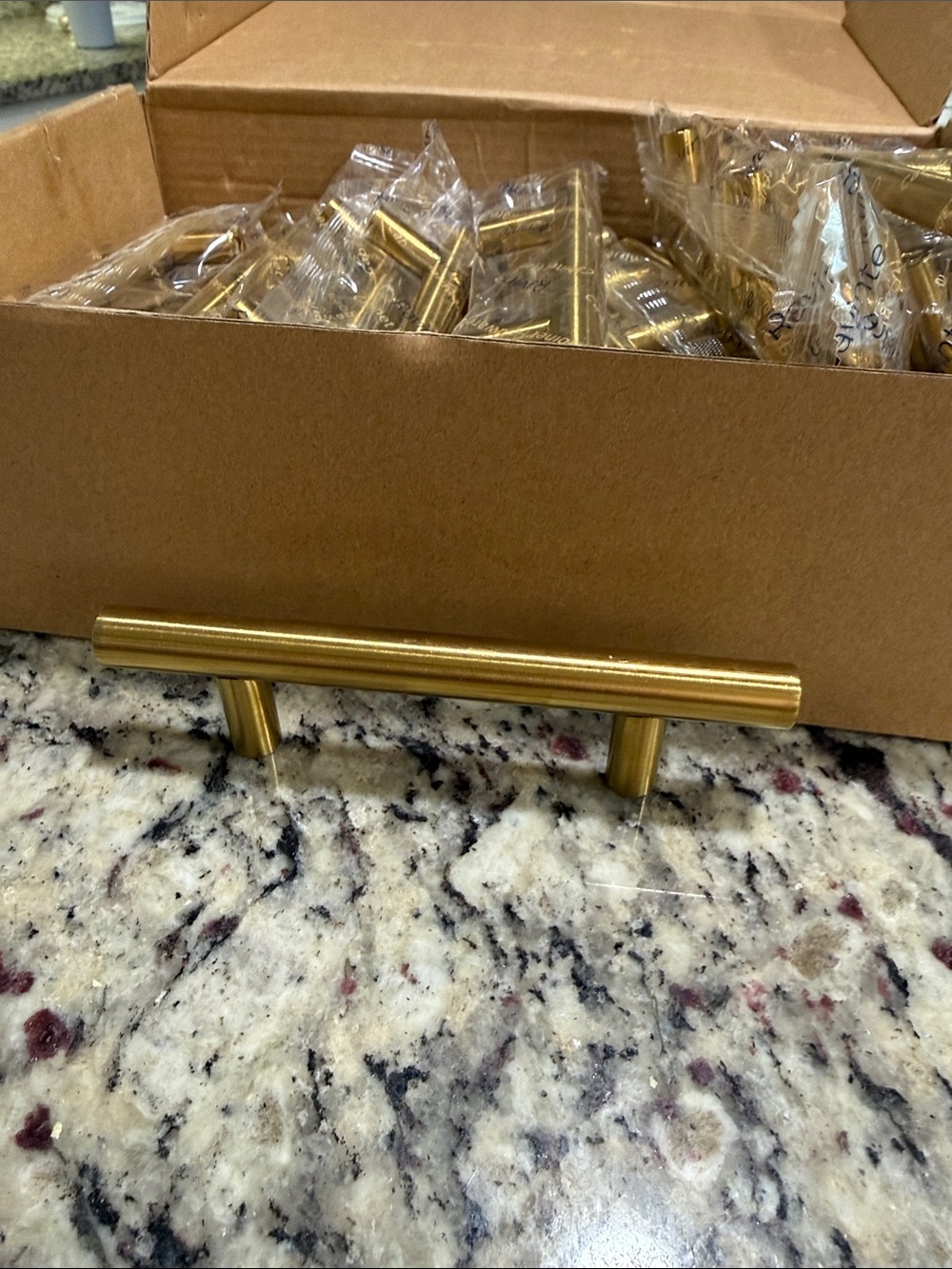 Brushed Gold/Brass T-Bar Cabinet Pull Handle - Modern Hardware